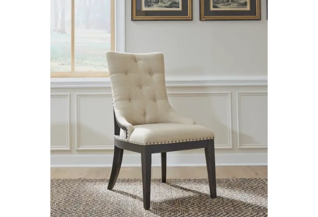 KAINE BLACK TRESTLE TABLE DINING SET - Image 2