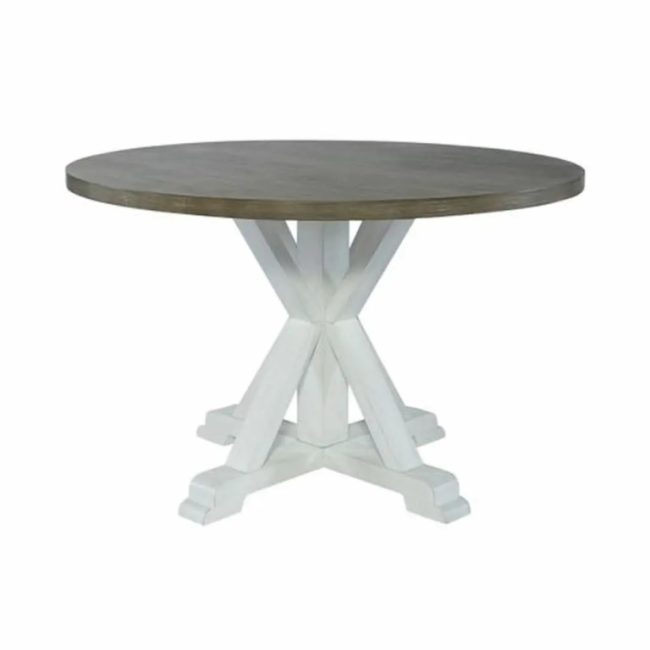 SALVADOR WHITE PEDESTAL TABLE - Image 2