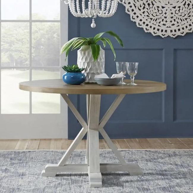 SALVADOR WHITE PEDESTAL TABLE - Image 6