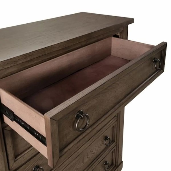 KAINE 5 DRAWER CHEST BROWN - Image 2