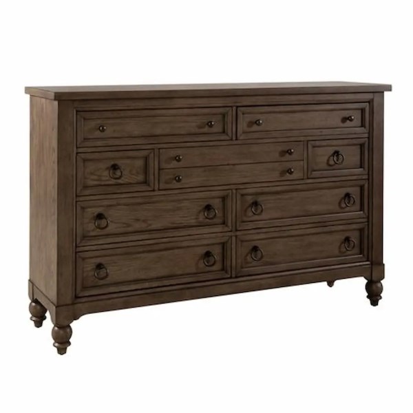 KAINE 9 DRAWER DRESSER BROWN - Image 3
